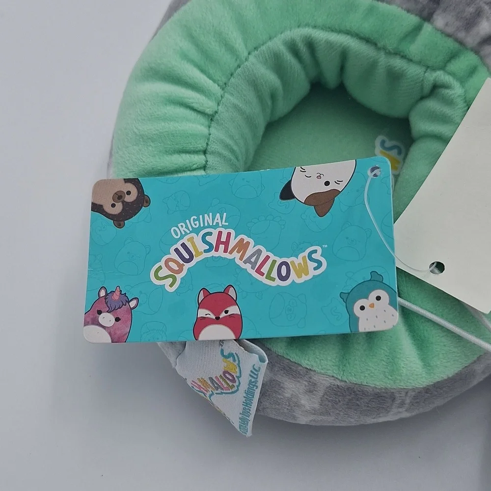 Squishmallows Gray and Green Slippers Kids Size 13/1 NEW
